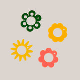 Rainbow Floral Lucite Napkin Rings | Set of 4