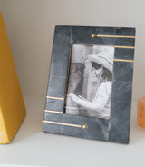 Sammita Black 4x6 | Carved Marble Brass Inlay