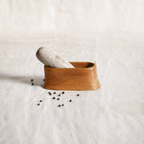 French Oak Mortar and Marble Pestle