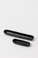 Sable Olive Tray in Matte Black/Glossy Black S/2