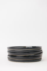 Sable Dinner Plate in Matte Black/Glossy Black S/6