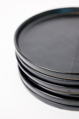 Sable Dinner Plate in Matte Black/Glossy Black S/6