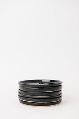 Sable Appetizer Plate in Matte Black/Glossy Black S/6