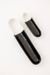 Dawson Olive Tray in Matte Black/White S/2