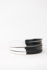 Dawson Dinner Plate in Matte Black/White S/6