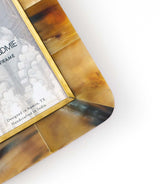 Kachhua Rounded 4x6 | Horn, Brass Inlay