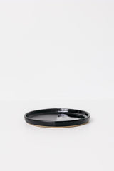 Sable Appetizer Plate in Matte Black/Glossy Black S/6