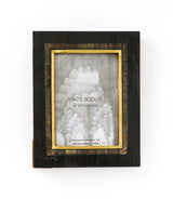 Andhera Black 5x7 | Hand Carved Horn, Brass Inlay