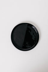 Sable Appetizer Plate in Matte Black/Glossy Black S/6