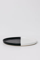 Dawson Appetizer Plate in Matte Black/White S/6