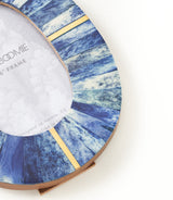 Artemis Indigo Oval 4x6 | Carved Bone