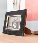 Andhera Black 4x6 | Hand Carved Horn, Brass Inlay