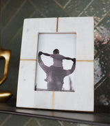 Sammita White 4x6 | Carved Marble Brass Inlay