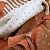 Color Block Throw in Pumpkin / Latte / Cream