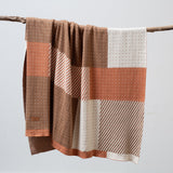 Color Block Throw in Pumpkin / Latte / Cream