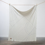 CloseUp Knitted Throw in Lake and Cream