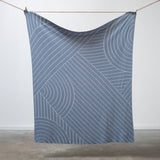 CloseUp Knitted Throw in Lake and Cream