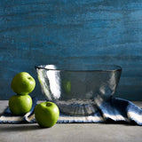 Pebbled Glass Low Bowl