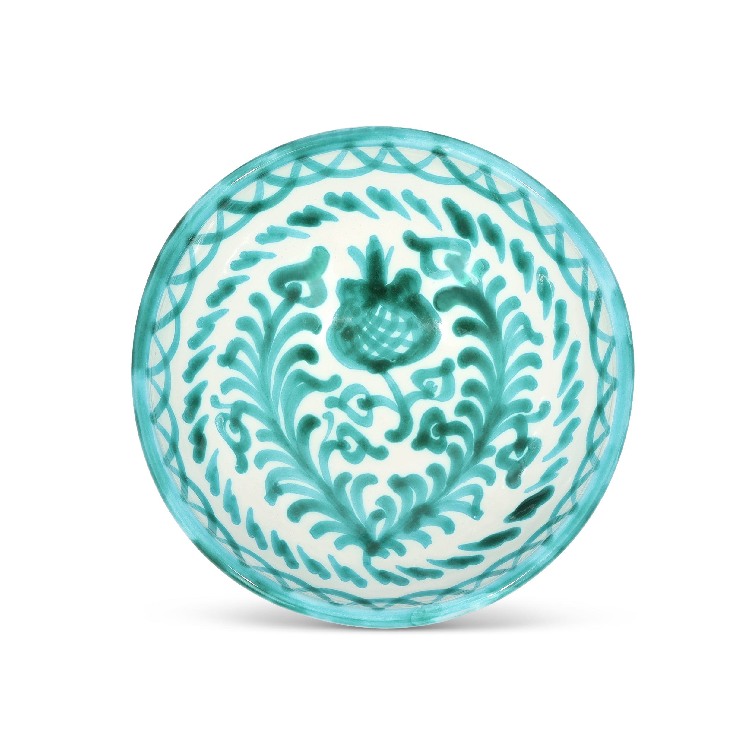 Hand Painted Lebrillo Small Bowl, Green