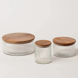 Fluted Storage Glass Jars (Set of 3)