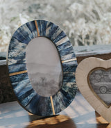 Artemis Indigo Oval 4x6 | Carved Bone