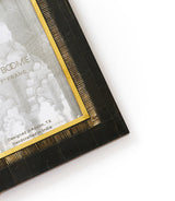 Andhera Black 5x7 | Hand Carved Horn, Brass Inlay