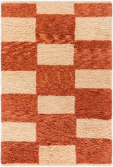Beni Moroccan Rug in Checkered Rust