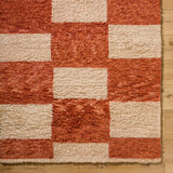 Beni Moroccan Rug in Checkered Rust
