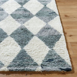 Beni Moroccan Rug in Blue Diamond