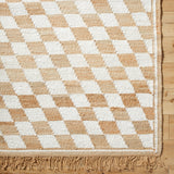 Kamey Checkered Fringe Jute Rug