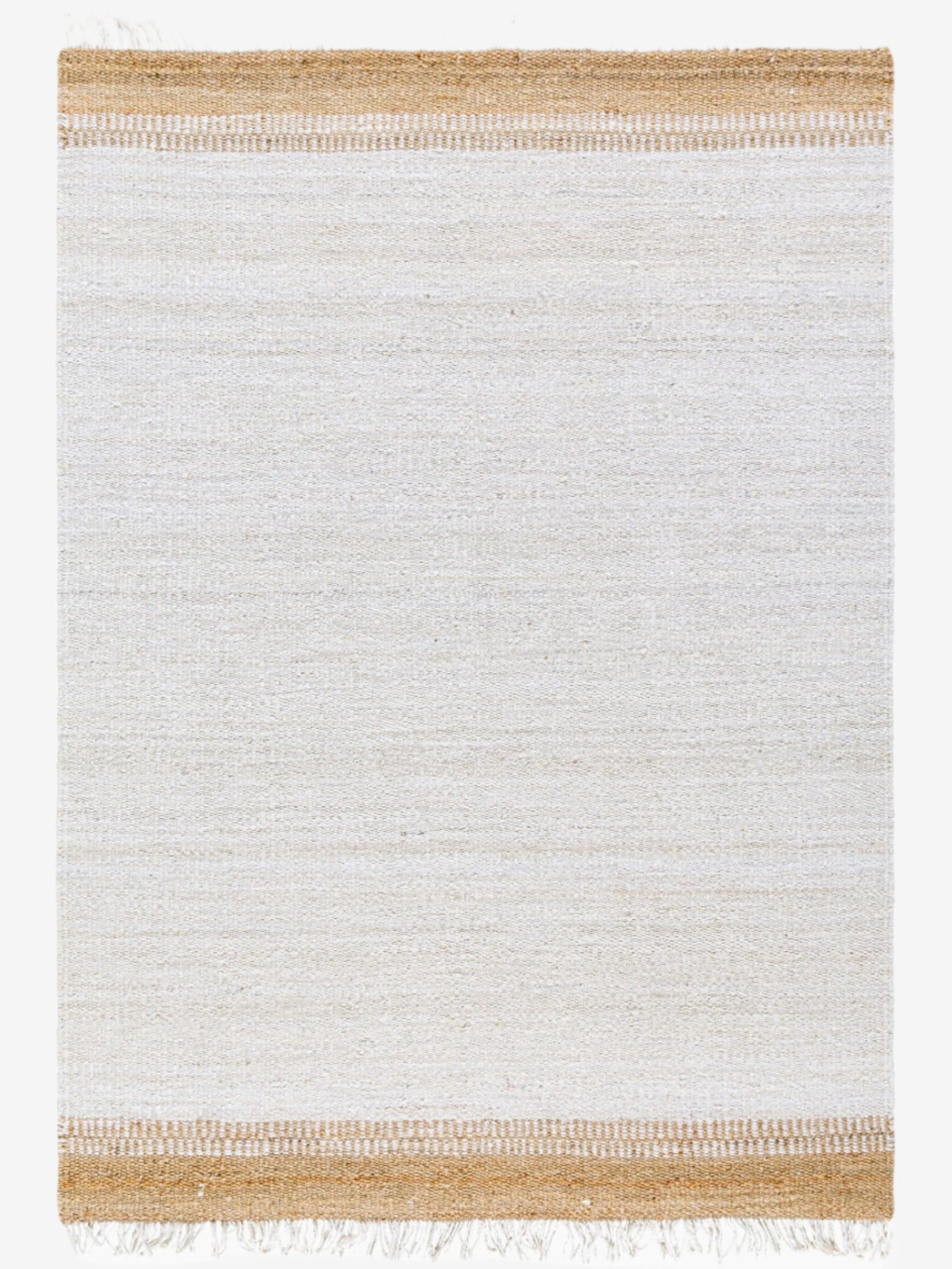 Kamey Ivory Fringe Jute Rug