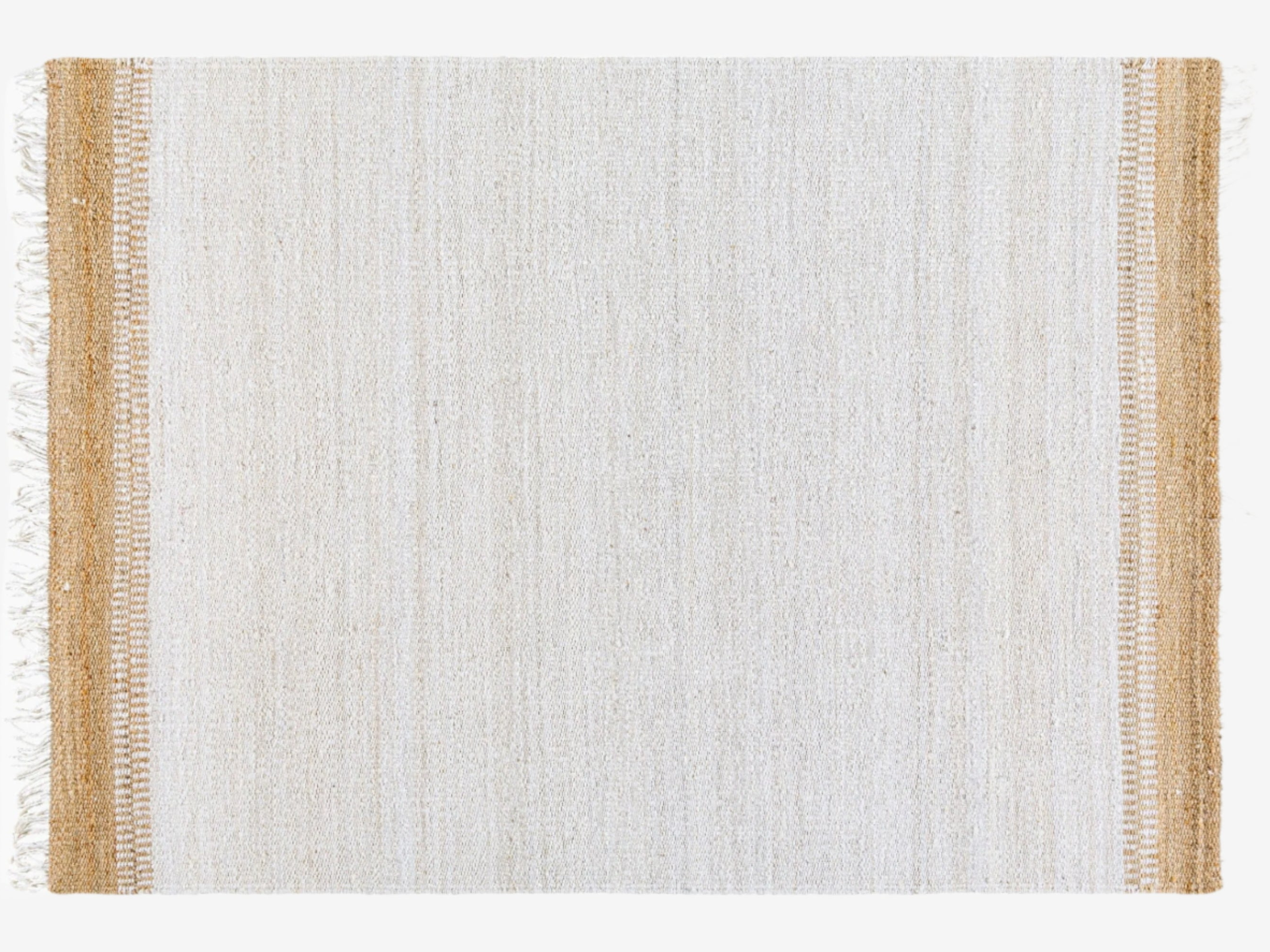 Kamey Ivory Fringe Jute Rug