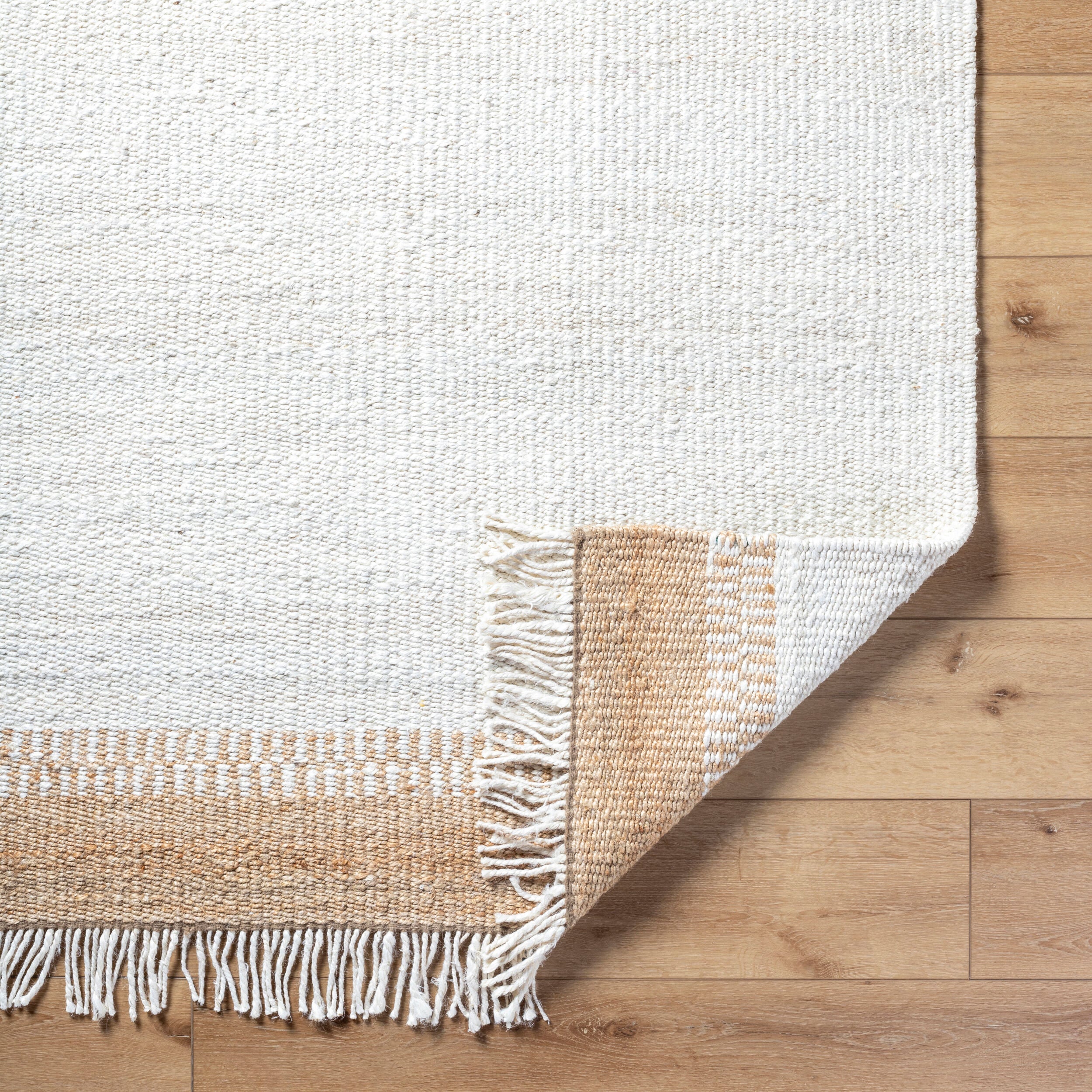 Kamey Ivory Fringe Jute Rug
