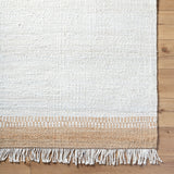 Kamey Ivory Fringe Jute Rug