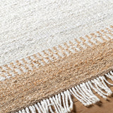 Kamey Ivory Fringe Jute Rug