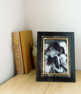 Andhera Black 5x7 | Hand Carved Horn, Brass Inlay