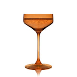 Reserve Nouveau Crystal Coupe Glasses, Amber S/2