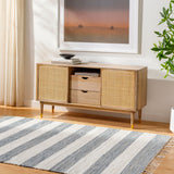 Cotone Hand Woven Striped Fringe Rug