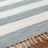 Cotone Hand Woven Striped Fringe Rug