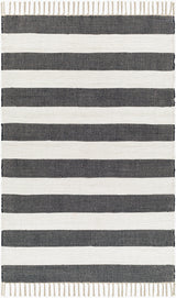 Cotone Hand Woven Striped Fringe Rug
