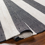 Cotone Hand Woven Striped Fringe Rug