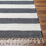 Cotone Hand Woven Striped Fringe Rug
