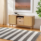 Cotone Hand Woven Striped Fringe Rug