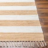 Cotone Hand Woven Striped Fringe Rug