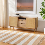 Cotone Hand Woven Striped Fringe Rug