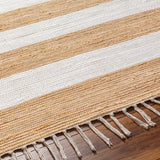Cotone Hand Woven Striped Fringe Rug