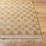 Dama Hand Woven Checkered Fringe Rug