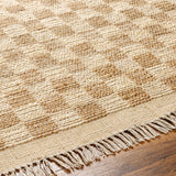 Dama Hand Woven Checkered Fringe Rug