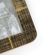 Kerala 4x6 | Curved Carved Horn , Brass Inlay