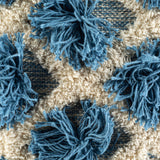 Edric Fringe Pillow in Blue